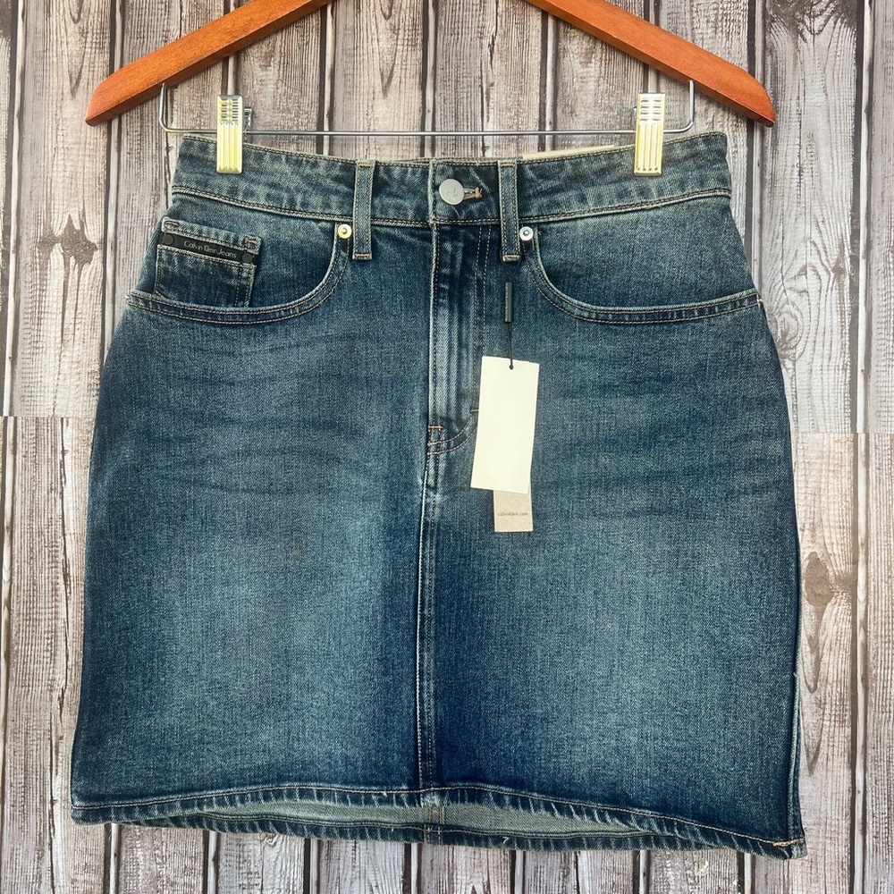 Calvin Klein Jeans Demin Blue‎ Mini Skirt